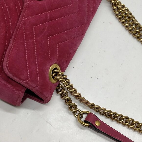 Authentic Gucci Pink Suede Leather Shoulder Bag mon832-110525 - Picture 9 of 16